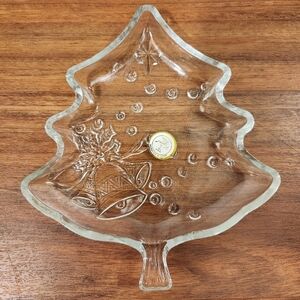 Celebrations Clear Glass Christmas Tree Dish
